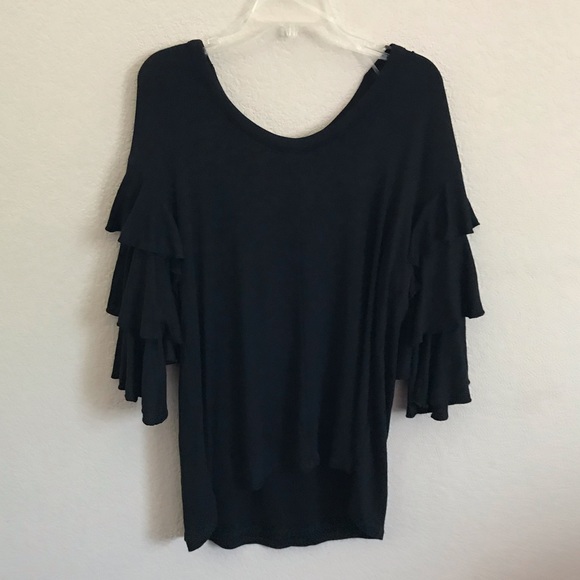 Isabel Maternity by Ingrid & Isabel Tops - Isabel Maternity Black Flutter Sleeve Knit Top